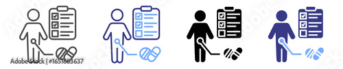 clinical trial icon set multiple style