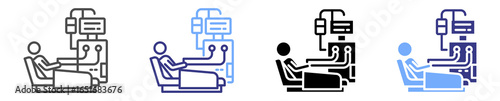 dialysis icon set multiple style