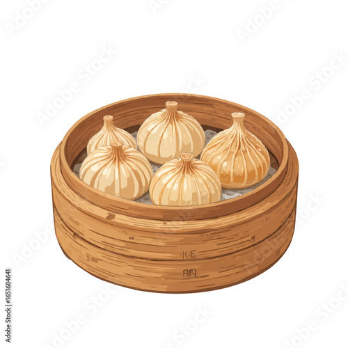Flat colored dimsum vector illustration with transparent background 