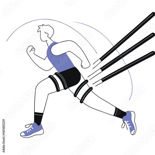 Dynamic illustration of a runner in motion, showcasing athleticism and speed with a minimalist design