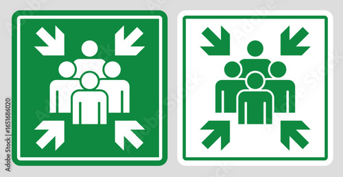  assembly point emergency sign vector illustration isolated design