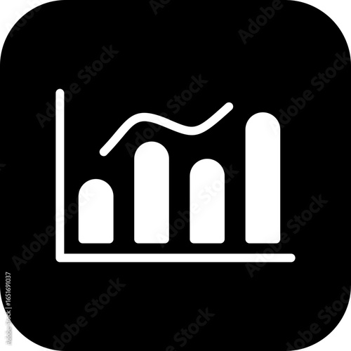 Inflation Graph Semi Solid Vector Icon