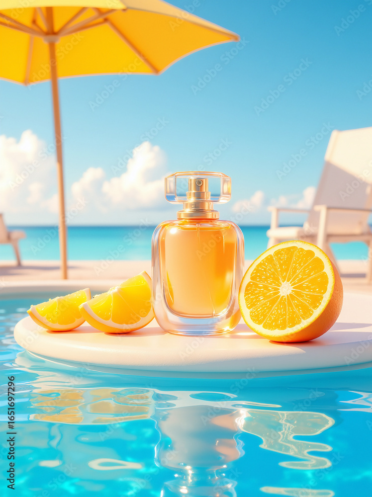 Obraz premium orange juice on a beach