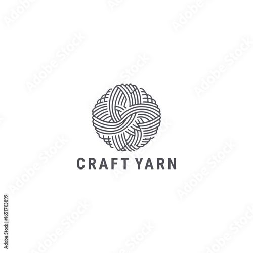 Craft yarn logo with cozy, creative design for warm and artistic branding.