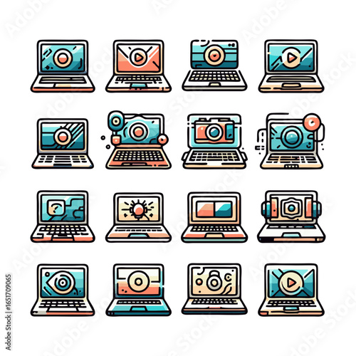 laptops ikons set