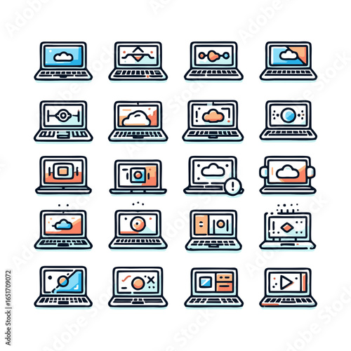 laptops ikons set