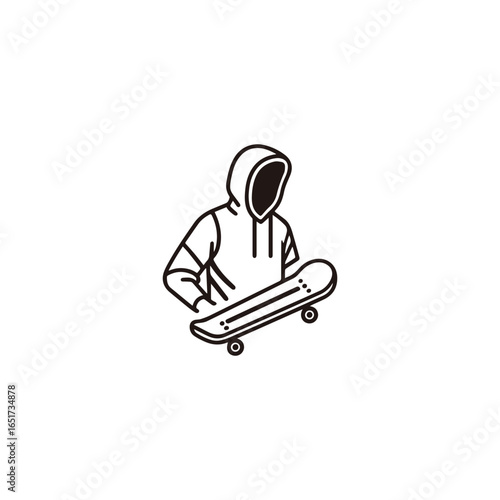People skateboard logo with dynamic, energetic design for fun and active branding.