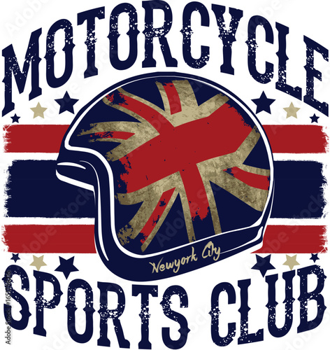 Motorcycle Helmet Typography New York Sports Club
