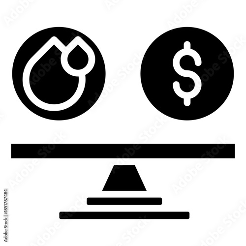 The relationship between liquids such as oil or water and money, and shows the existence of commodity balance with market price stability.