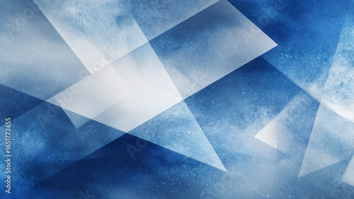 Wallpaper Mural Modern abstract blue business background with layered white transparent textures in geometric triangle, diamond, and square shapes creating futuristic corporate design Torontodigital.ca