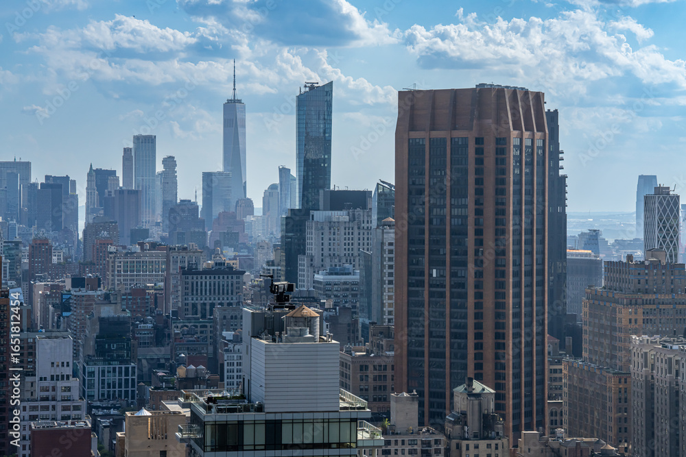 Fototapeta premium New York City skyline Financial District and modern high-rise buildings