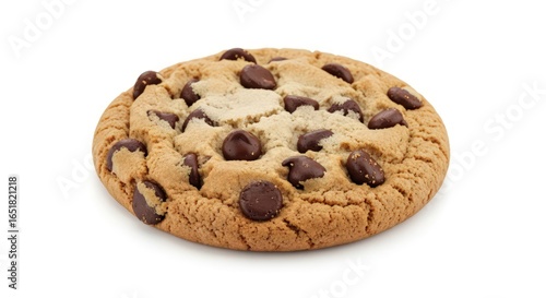 Delicious Chocolate Chip Cookie Isolated on White Background