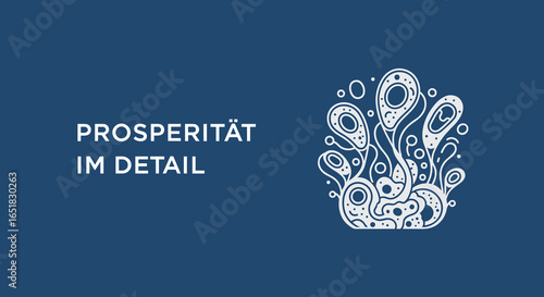 PROSPERITÄT IM DETAIL. Abstrakte organische Illustration von zellulären Strukturen und Wachstum. Konzept für Wirtschaft, Wissenschaft und Entwicklung.