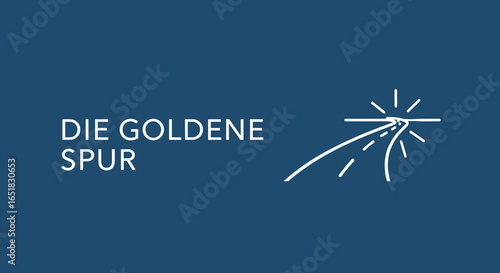 DIE GOLDENE SPUR. Logo mit einem Weg zum Ziel. Symbol für Erfolg, Karriere und die Zukunft. Konzept für Entwicklung und Orientierung.
