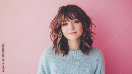 Soft Pink Gradient Portrait