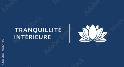 Tranquillité intérieure. Concept de bien-être, méditation et paix avec une fleur de lotus. Logo pour le yoga et la relaxation.
