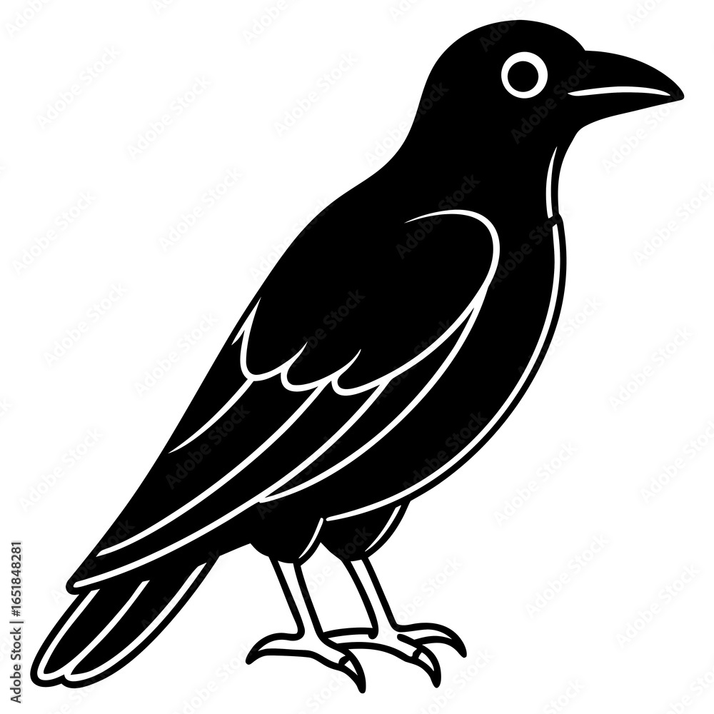 Obraz premium crow on a white background