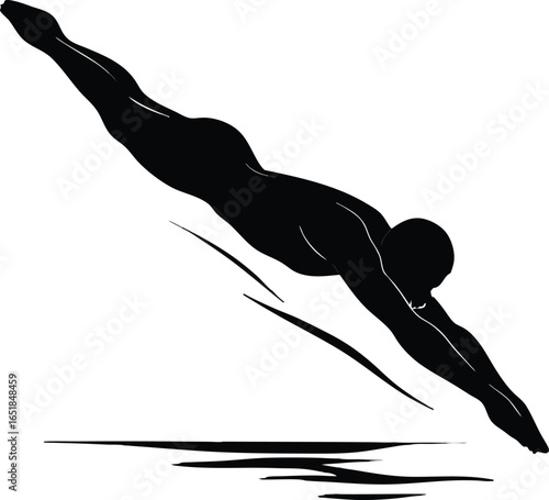 Abstract Black and White Sports Illustration