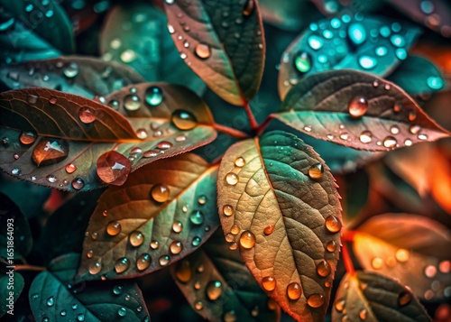 leaf with dew drops