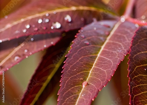 leaf with dew drops