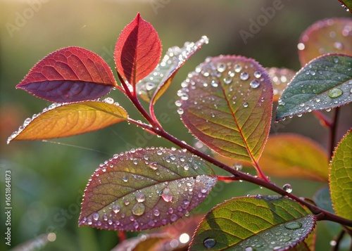 leaf with dew drops