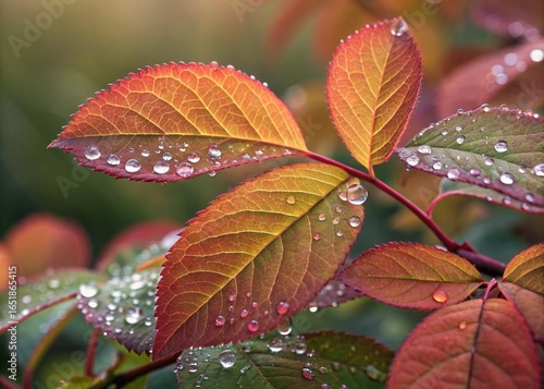 leaf with dew drops