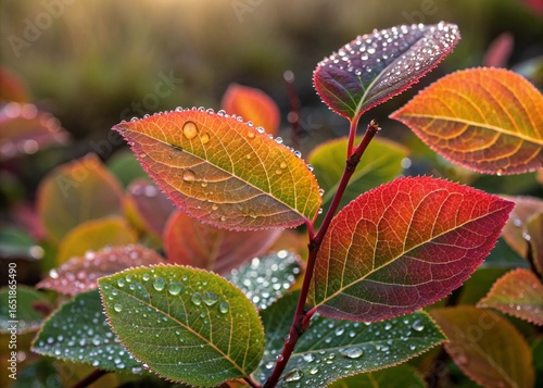leaf with dew drops