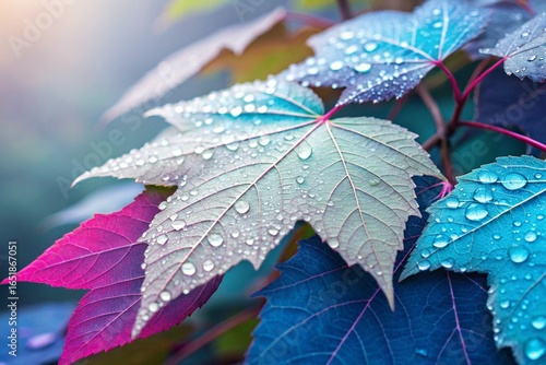 leaf with dew drops