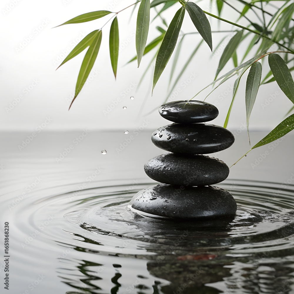 Obraz premium spa stones and bamboo