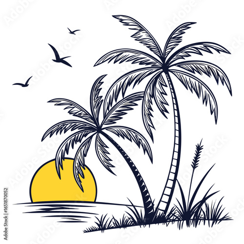 Tropical Palm Tree Beach 