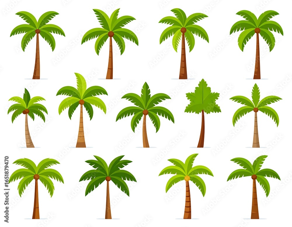 Obraz premium Collection of stylized palm trees (1)
