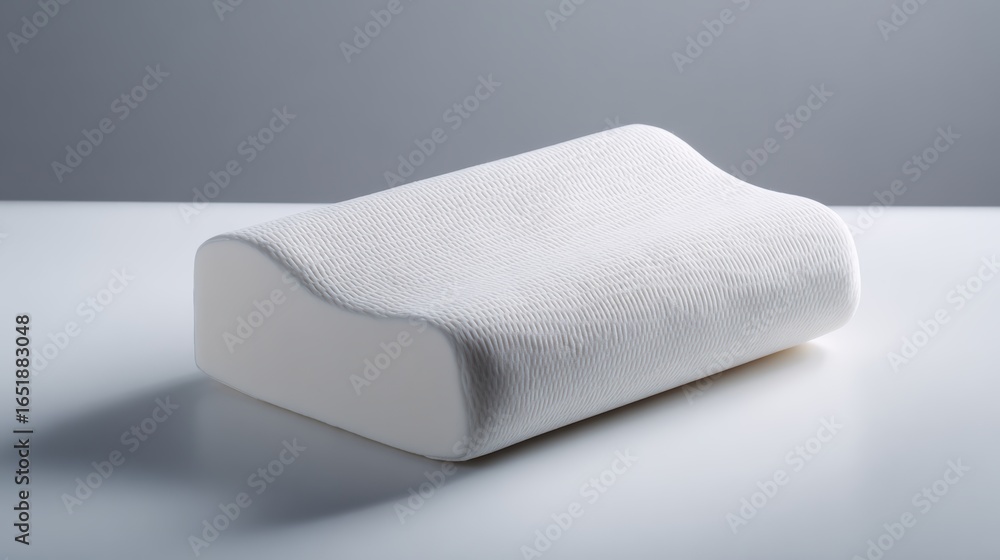 Fototapeta premium A soft, ergonomic pillow designed for optimal sleep comfort and support, perfect for restful nights.