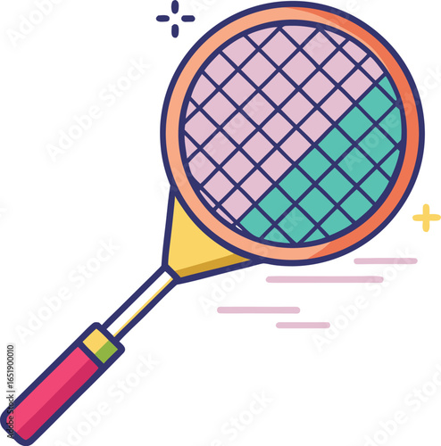 Tiny Badminton Racket Flat Vector Icon for Sports and Games Illustration