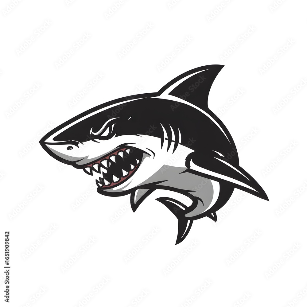 Fototapeta premium Aggressive shark mascot logo illustration
