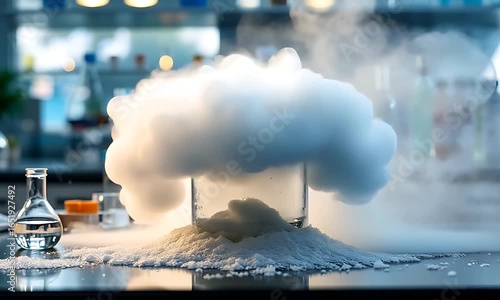 White Dry Ice Cloud in a Laboratory Setting