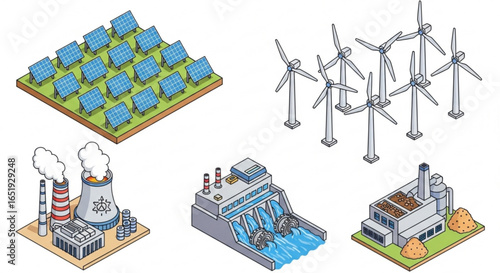 Renewable energy sources and power generation methods including solar wind nuclear and hydroelectric power