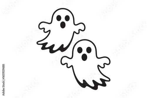 cute boo silhouette  vector