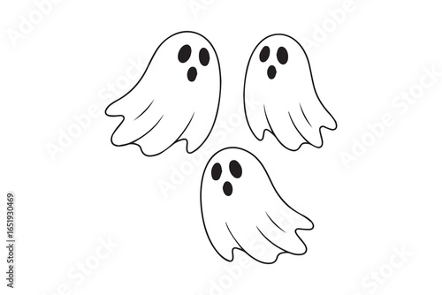 cute boo silhouette  vector