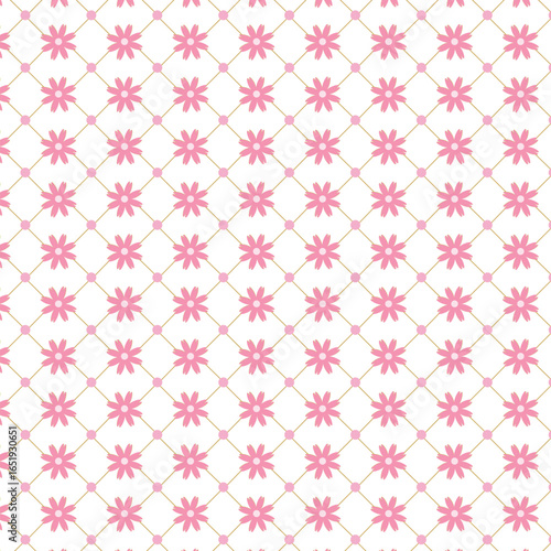Tiny daisies arranged in delicate grids