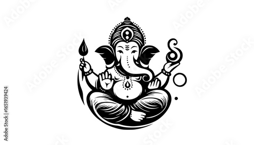 vector illustration of lord ganesha in blue