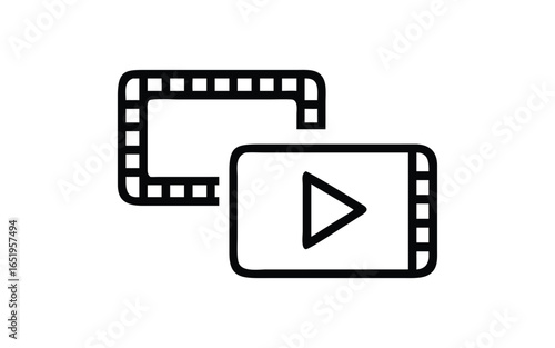 Video play button icon isolated on white background vector illustration of