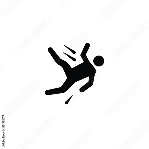 Person falling down isolated on white background vector illustration of