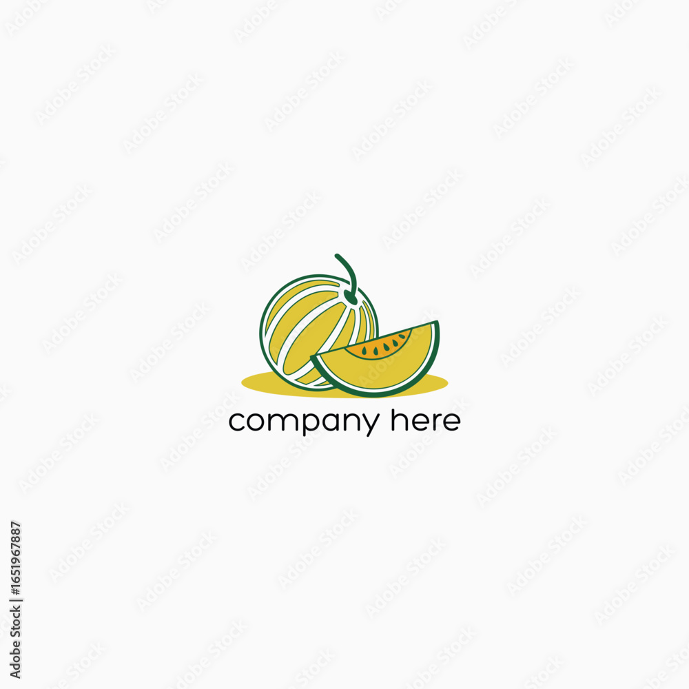 Obraz premium Galia Melon Logo on White Background 