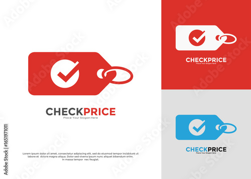 Check price tag logo vector. Suitable price comparison sites, online stores, or any service related to budget-conscious shopping