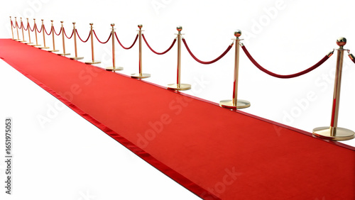 a red carpet isolated on white background, png, ai generated.