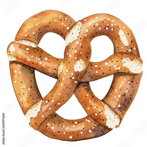 Delicious Bavarian Pretzel with Salt Crystals and GoldenBrown Crust Detail