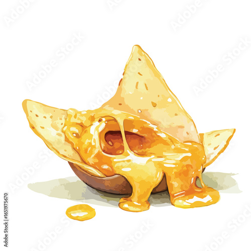 Delicious Nachos with Melted Cheese Dripping Over Crispy Tortilla Chips