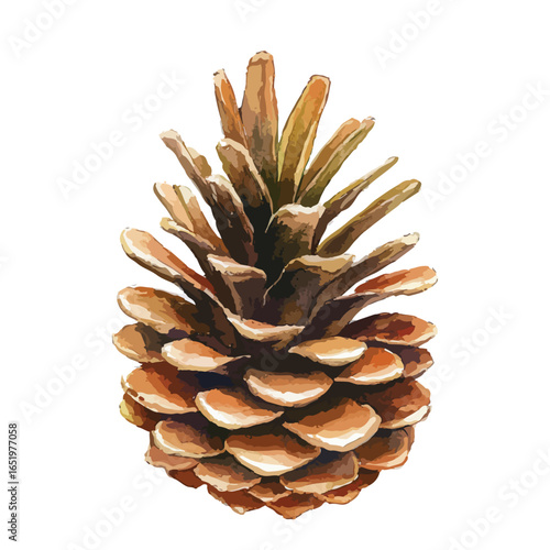 Detailed Illustration of a Vibrant Pine Cone