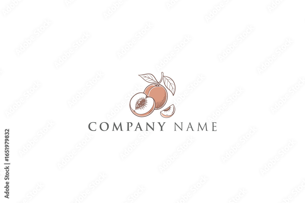 Obraz premium Nectarine Logo on White Background