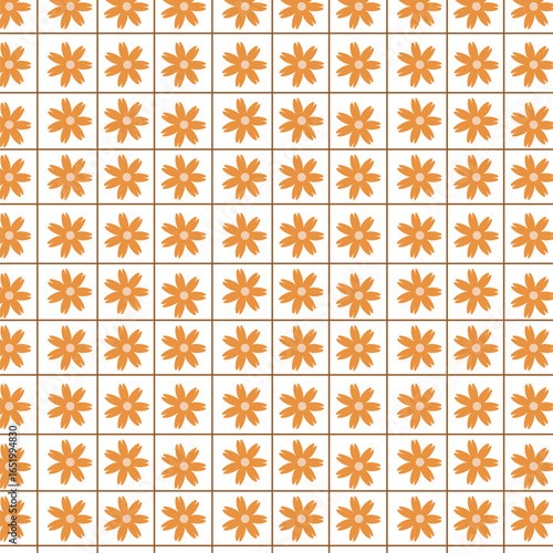 Bright floral elements forming neat squares